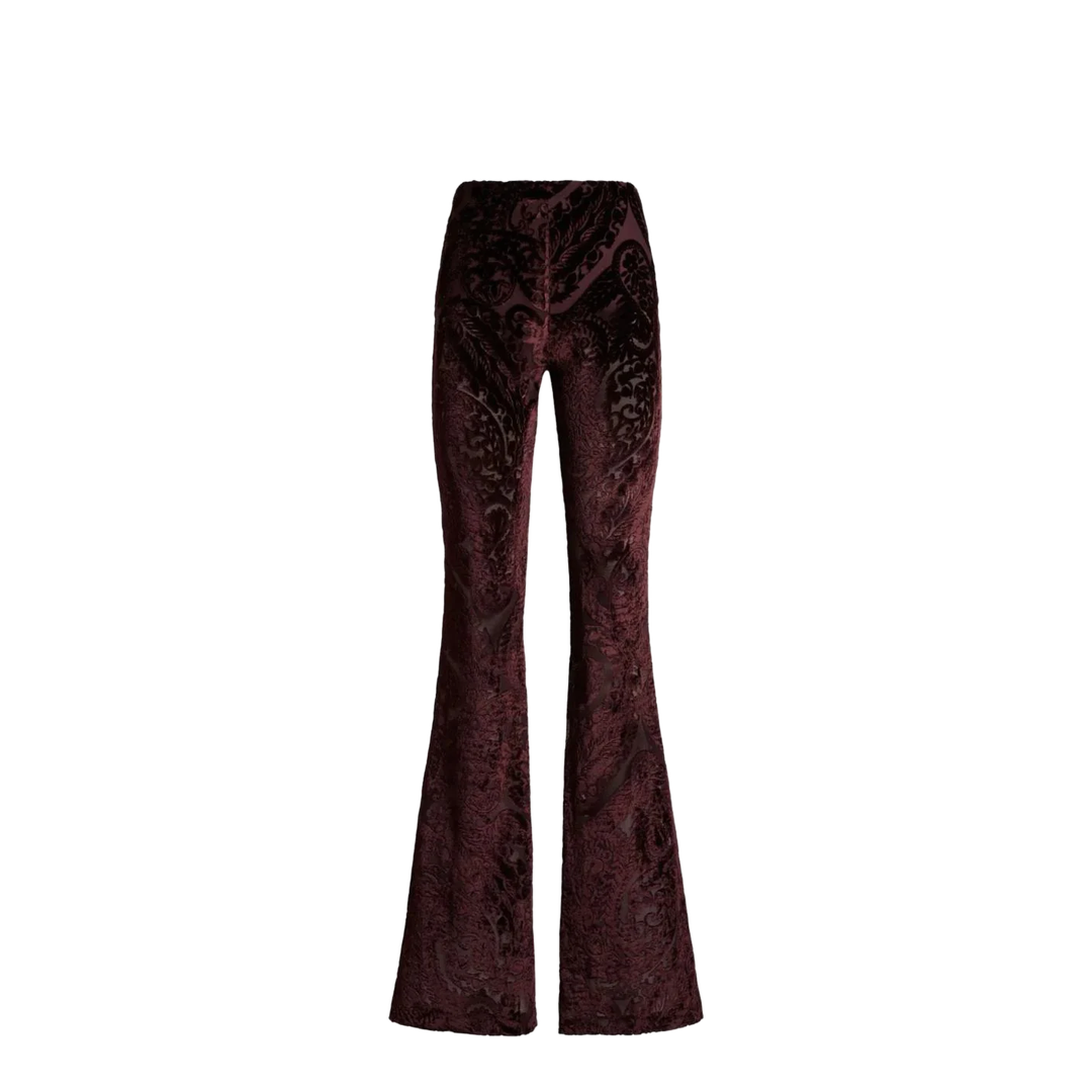 Flared Trousers With Jacquard Effect