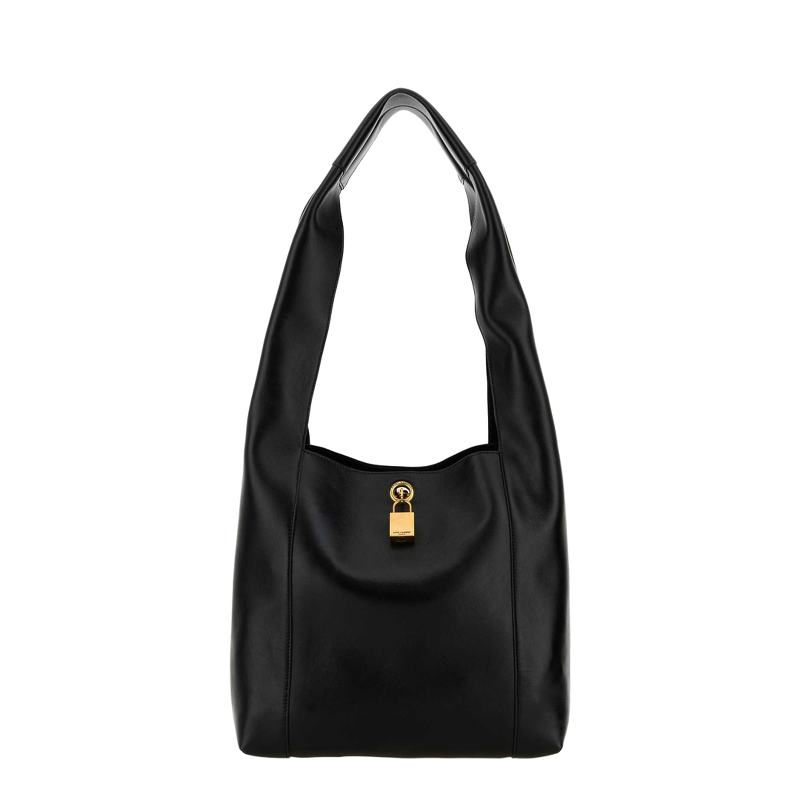 Black Leather Tanger Shopping Bag