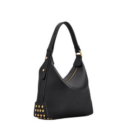 Metal Dots Calfskin Leather Mini Bag - Black