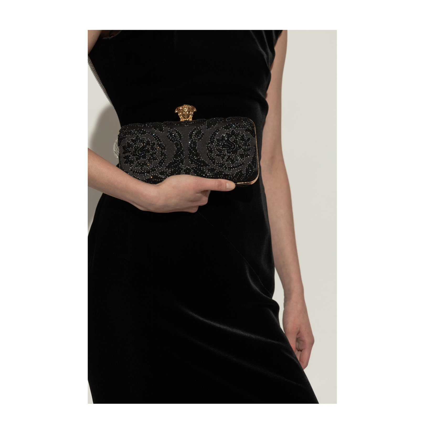 Chain Couture-print Midi Dress