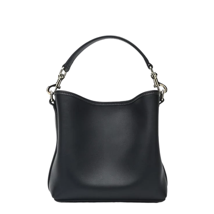 Mini Bucket Bag in Black Leather