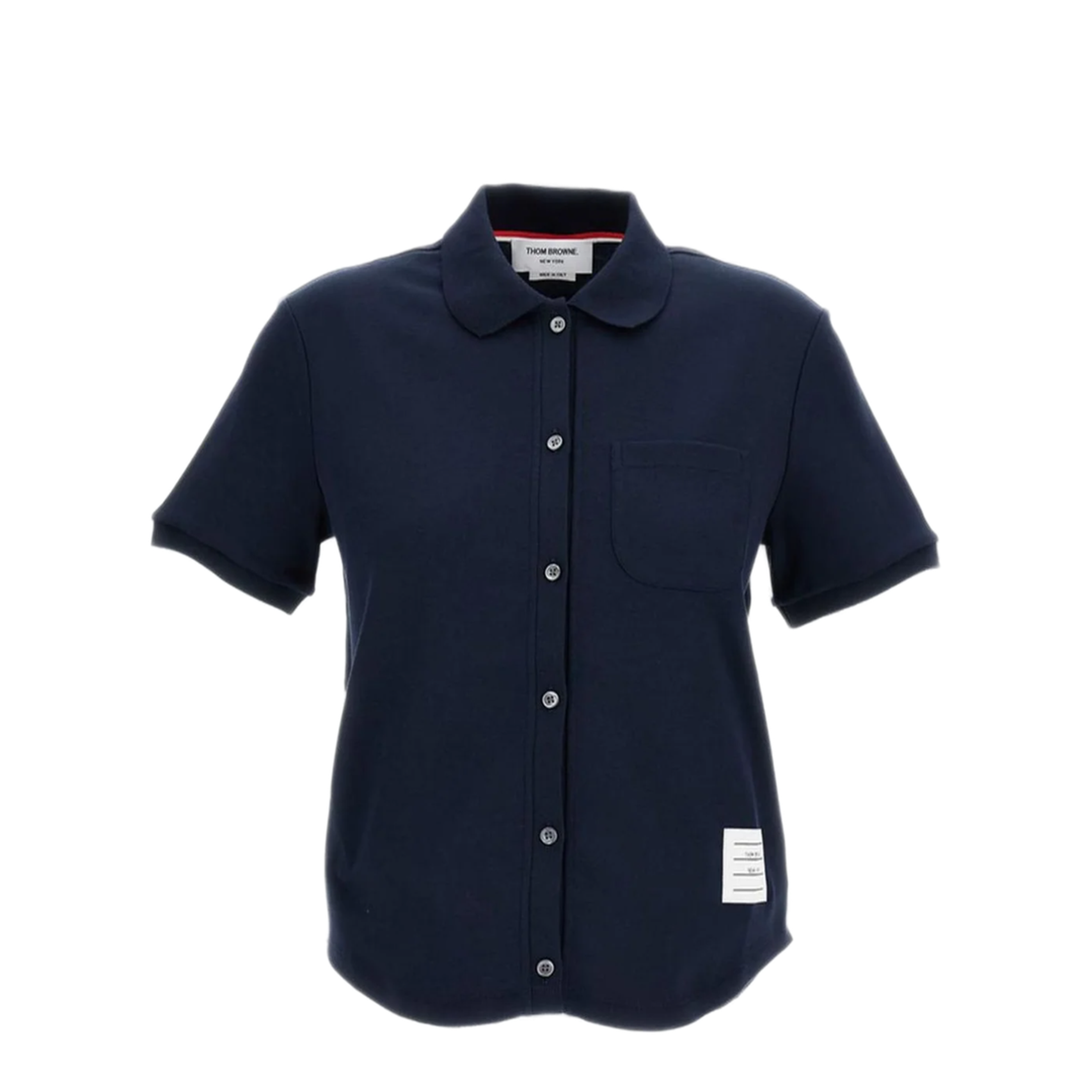 MAYFEYR - Thom Browne - Ss Round Collar Rib Cuff Button Down Shirt In Cotton Milano - FJP125AJ0055415