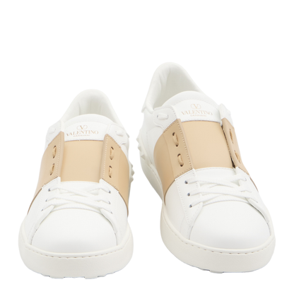 Open Sneaker in Smooth Leather - White