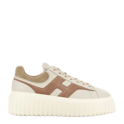 MAYFEYR - Hogan - H-Stripes Leather And Suede Sneakers - HXW6450FE91UXI