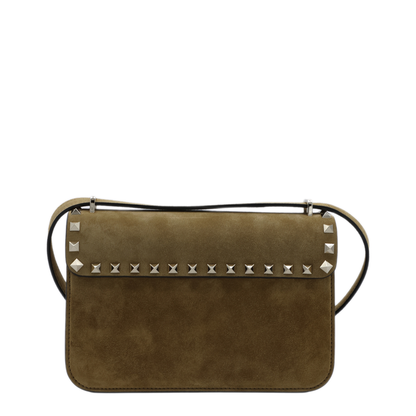 Rockstud Small Suede Shoulder Bag - Havana Beige