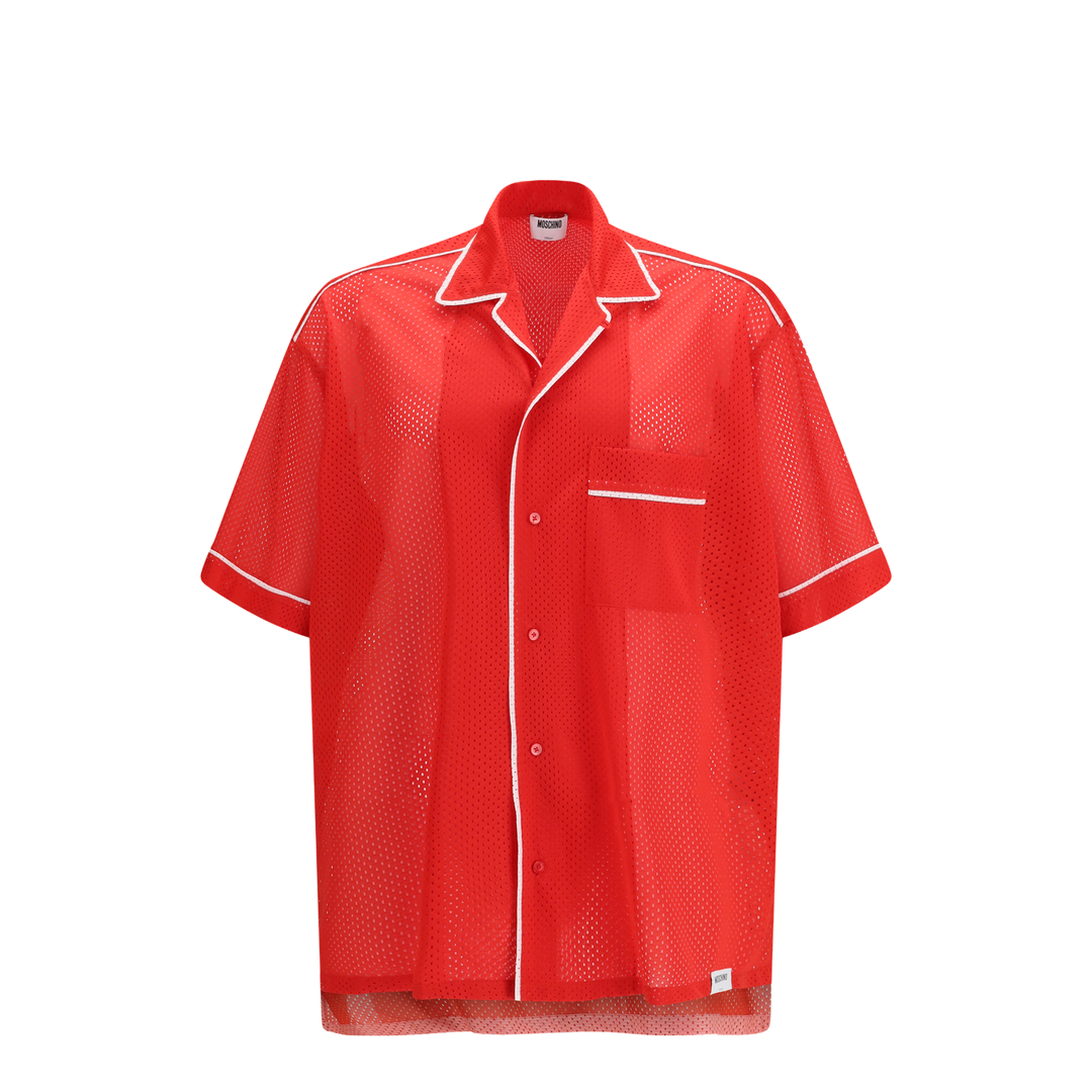 MAYFEYR - Moschino - Technical Mesh Shirt With Reversed 22 Print - 261ZZA02190247