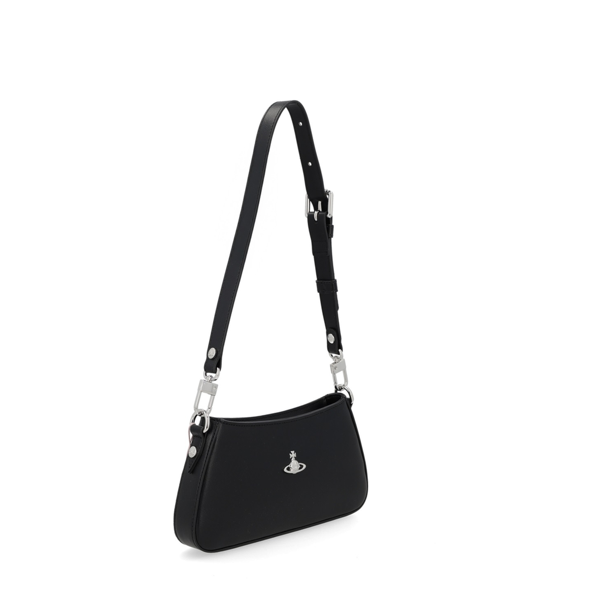 Tasha Calf Leather Shoulder Bag - Black