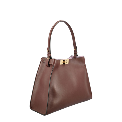 Way Medium Calfskin Top Handle Bag - Dark Brown