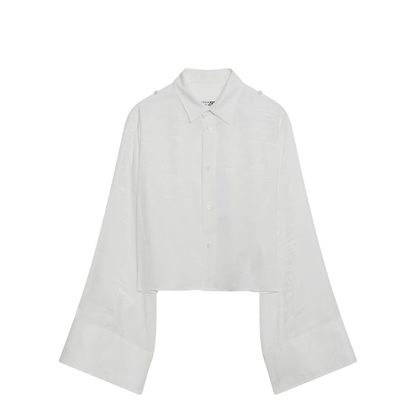 White Shirt with All-Over Logo Graphic