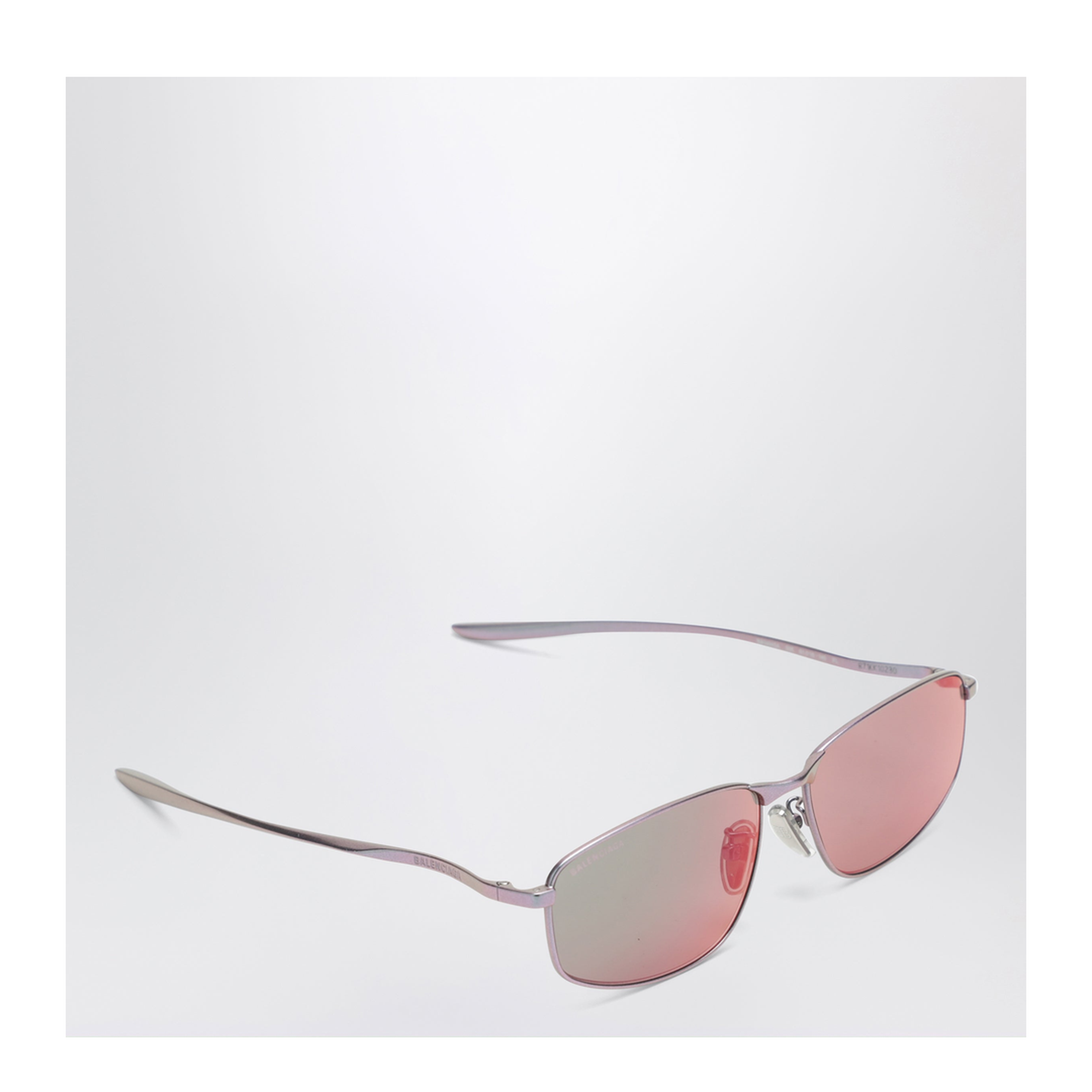 Rectangular Pink Metallic Sunglasses