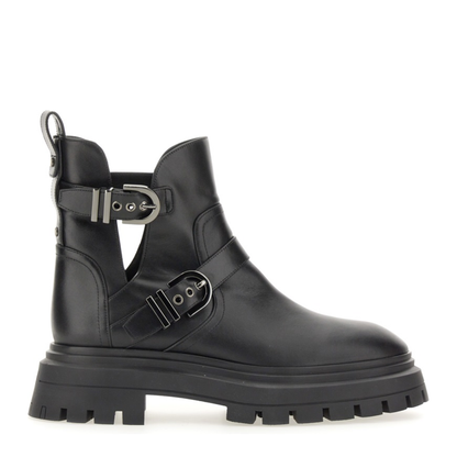 MAYFEYR - Stuart Weitzman - Maverick Bedford Motorcycle Boot - SF018BLK