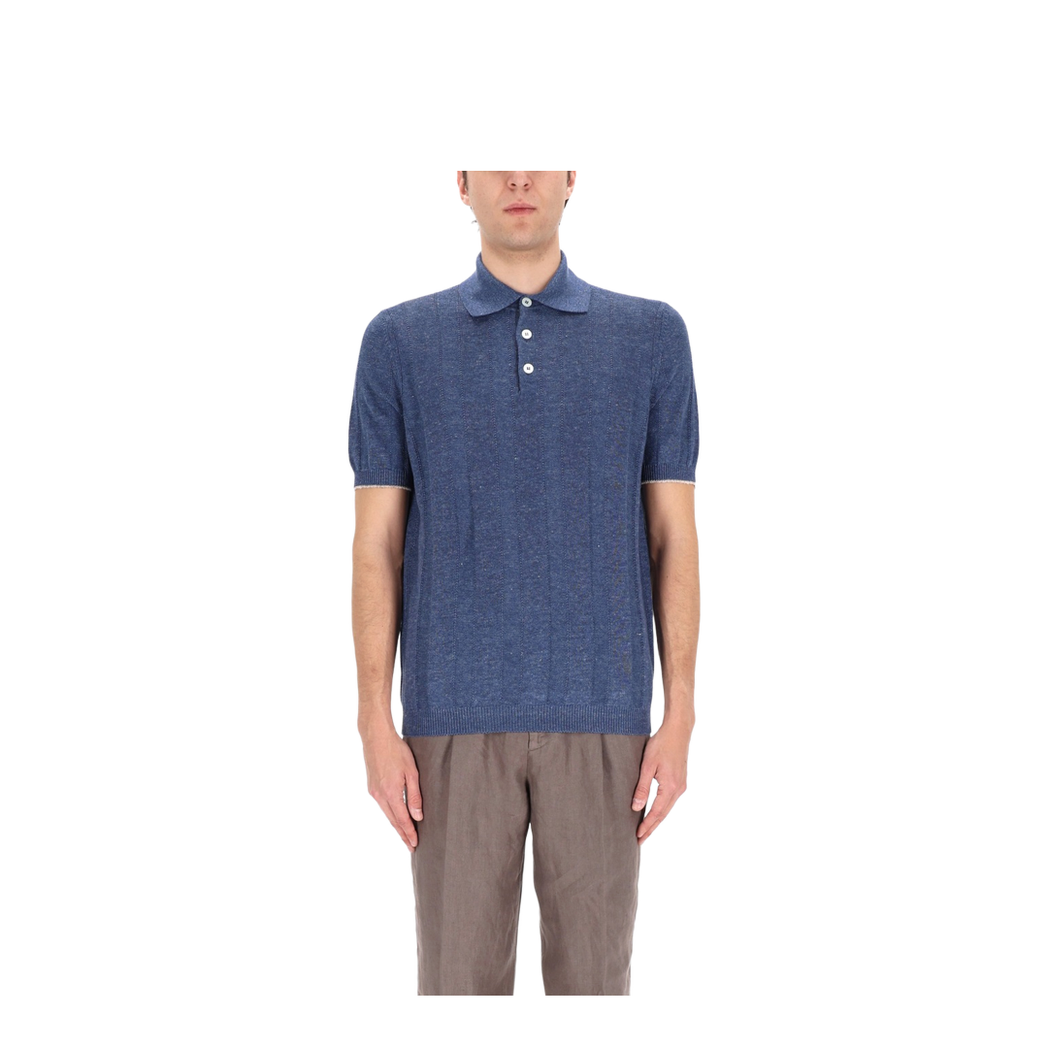 Linen Knit Polo Shirt