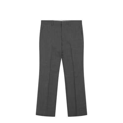 Grey Flared Wool Trousers
