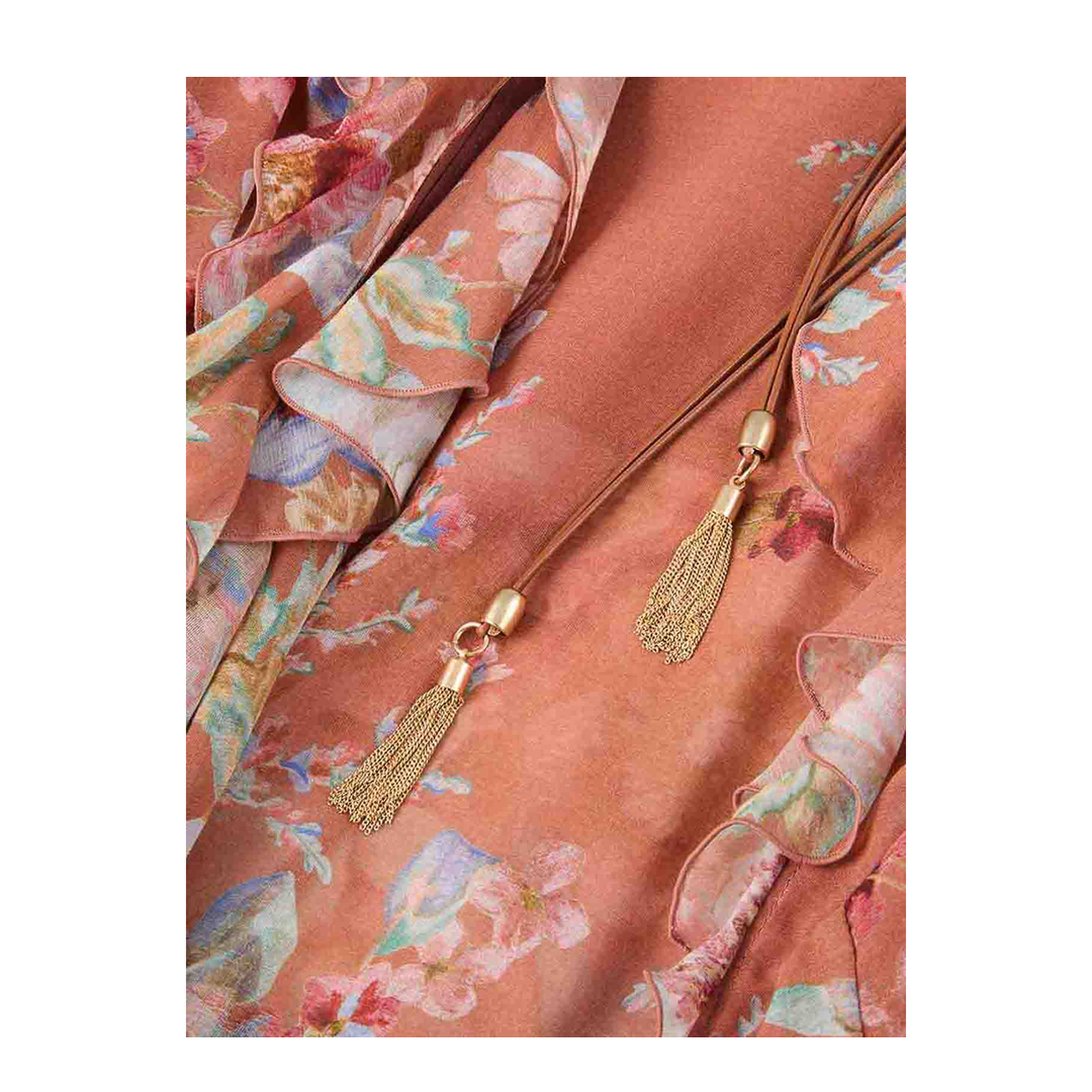 Orange Cotton Long Skirt