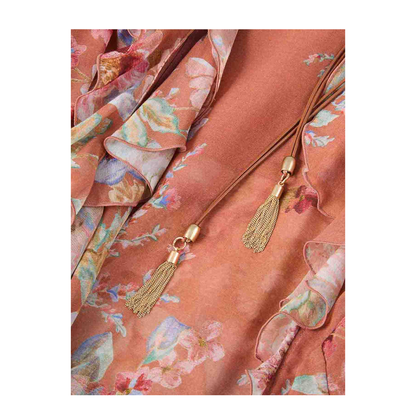 Orange Cotton Long Skirt