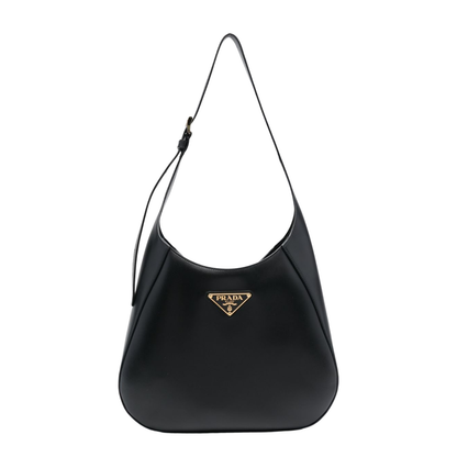 Triangle Logo Leather Shoulder Bag