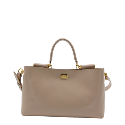 Handbag in Flesh-Coloured Leather