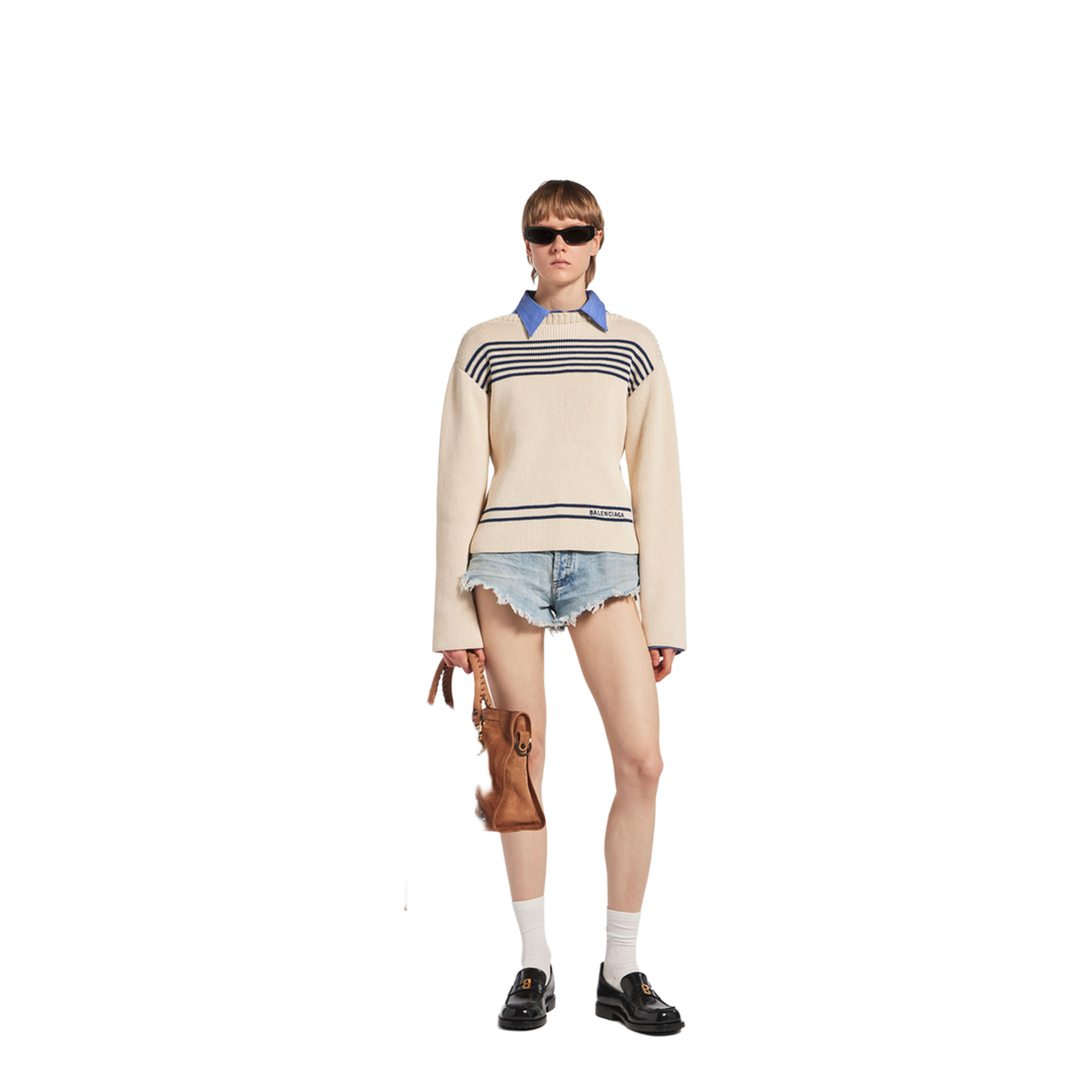 MAYFEYR - Balenciaga - Boatneck Sweater In Cotton Ribbed Knit - 876806T3461