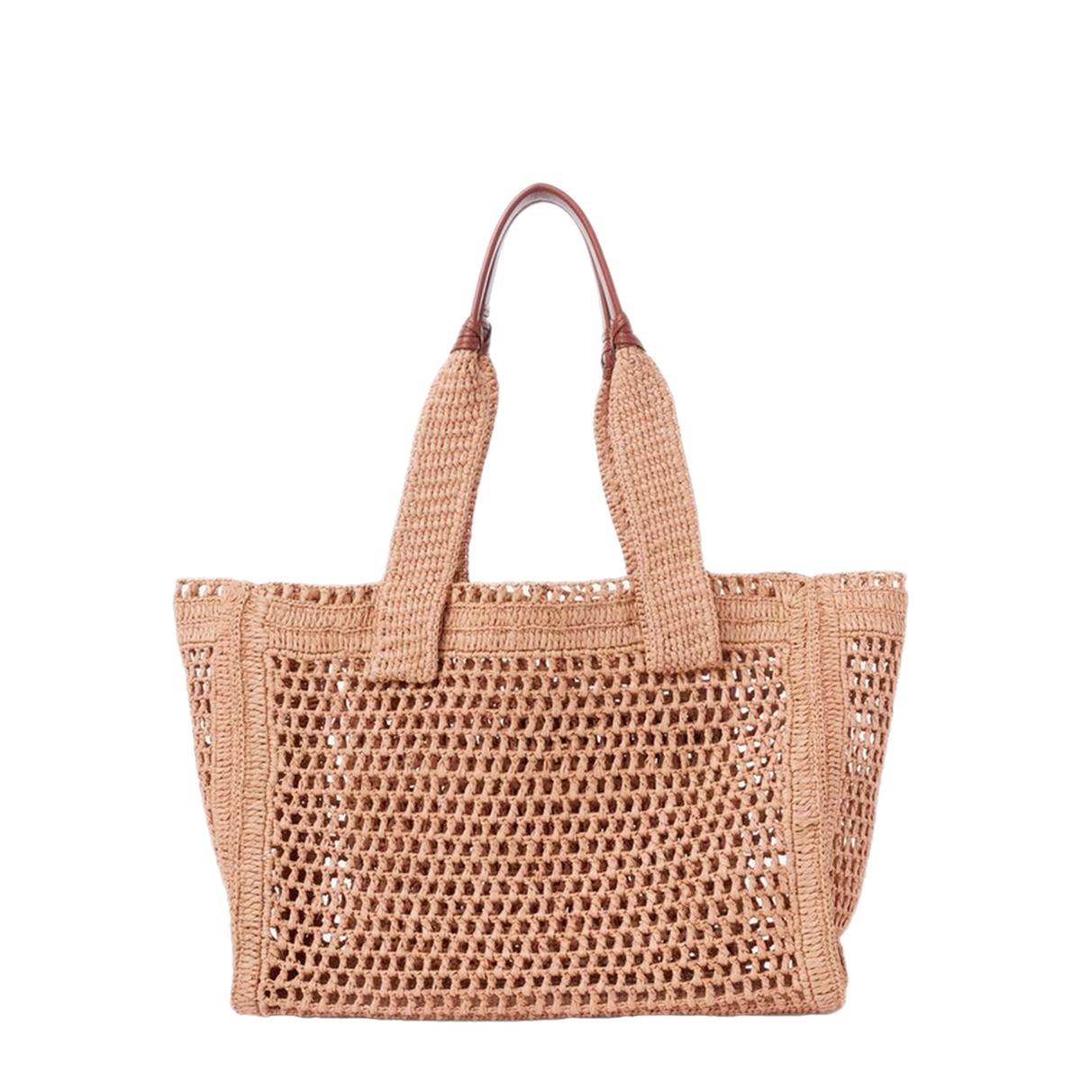 Summer Banana East-West Raffia Tote Bag - Summery Beige
