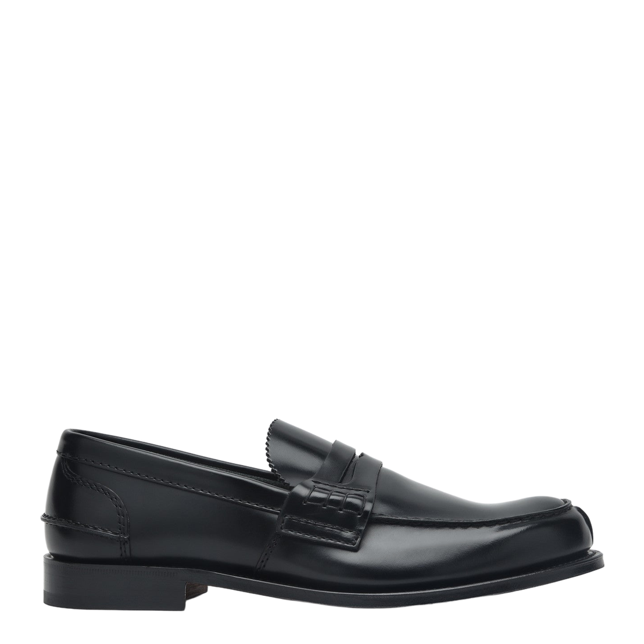 Black Shiny Leather Loafers