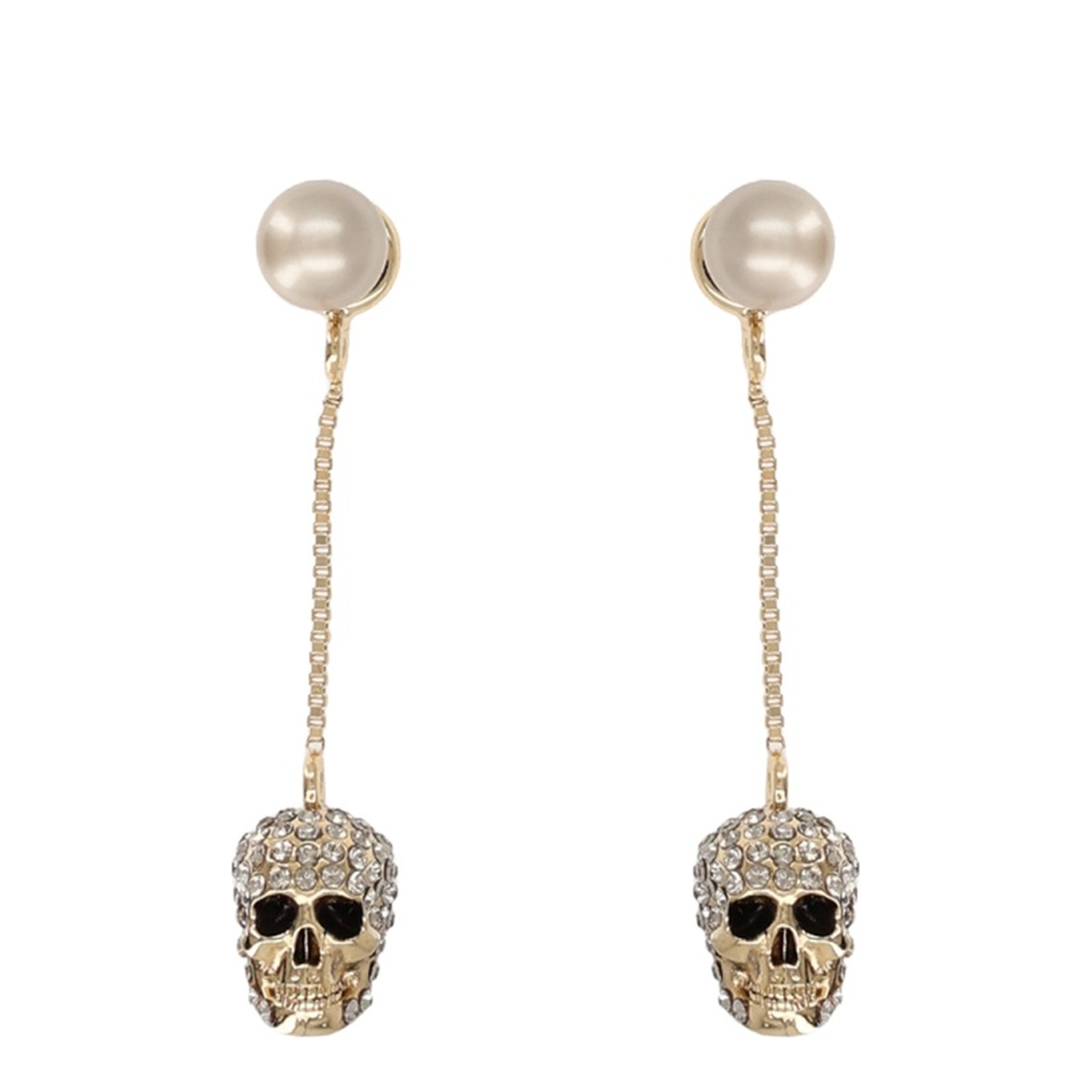 MAYFEYR - Alexander Mcqueen - Pave Skull Chain Earrings In Gold-Finish - 855412J160K2080
