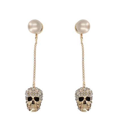 MAYFEYR - Alexander Mcqueen - Pave Skull Chain Earrings In Gold-Finish - 855412J160K2080