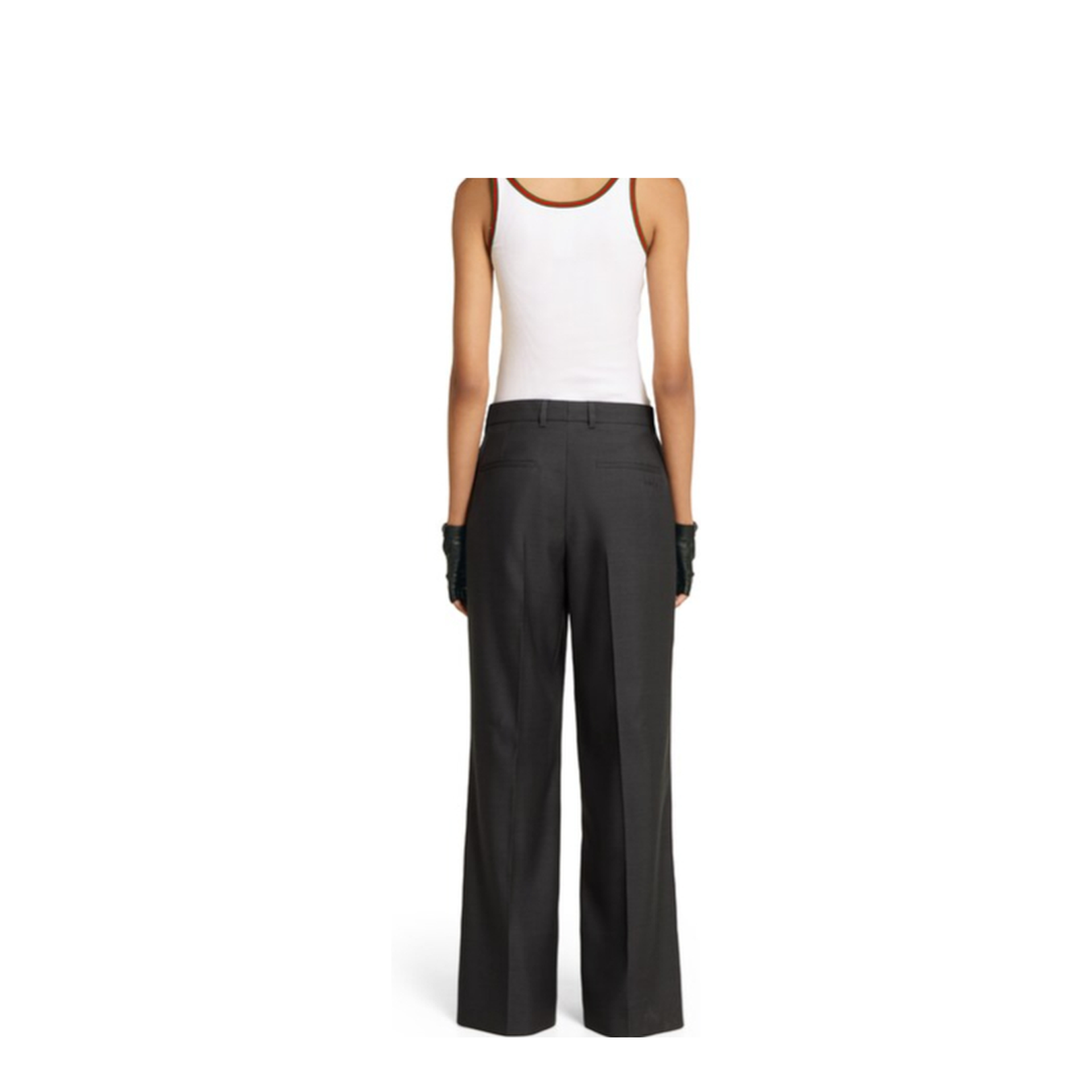 Oversize Low Waist Wool Pant in Grey