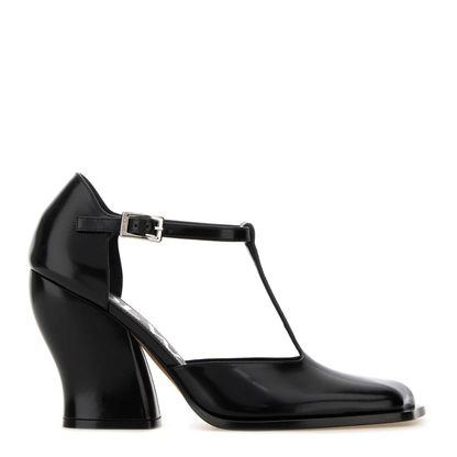 MAYFEYR - Loewe - Black Leather T Bar Pumps - LONDS01X05BLACK