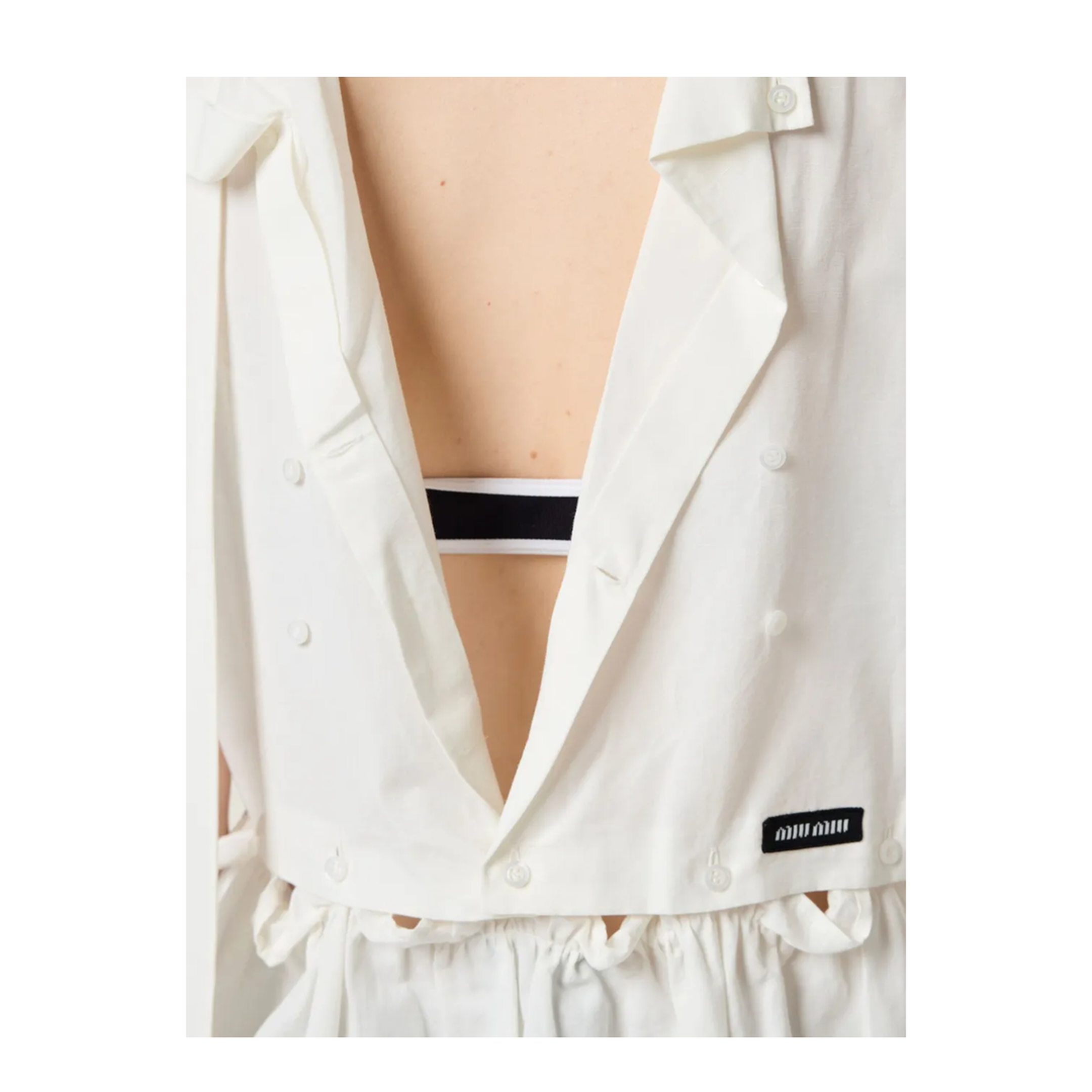 MAYFEYR - Miu Miu - Slubbed Poplin Logo-Patch Dress - MF5780SOOO163MF0009