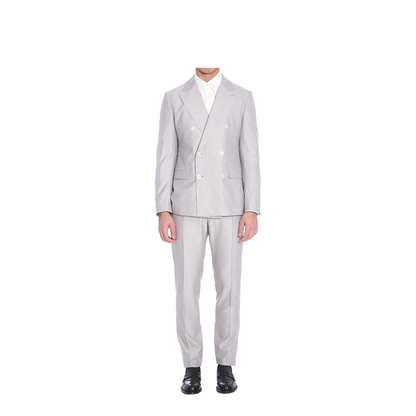 Deconstructed Double-Breasted Wool and Silk Suit