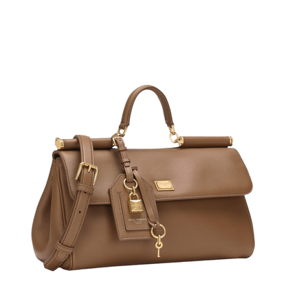 My Sicily Handbag in Plongé Calfskin in Brown