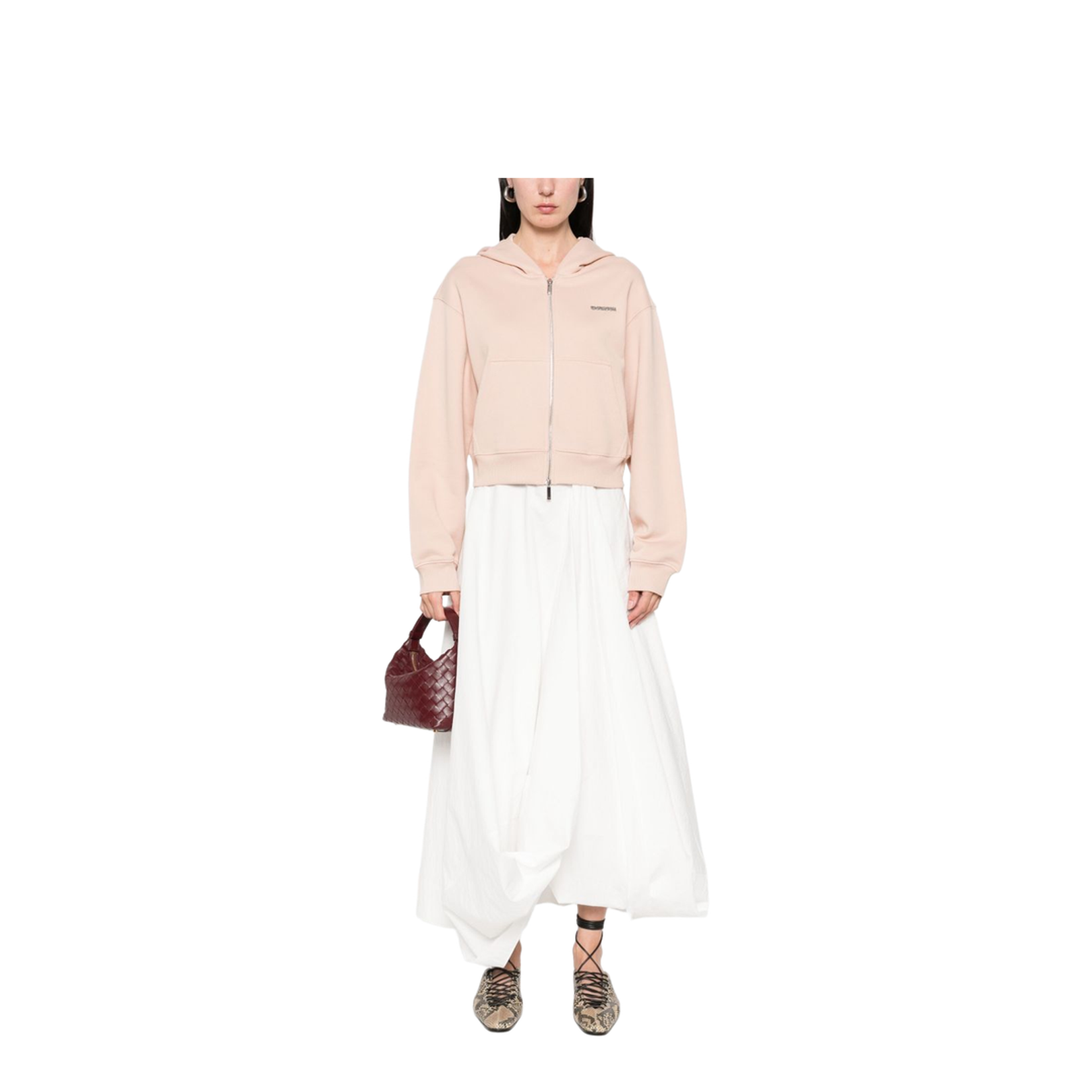 Light Pink Zipped Hoodie