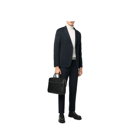 ASV Regenerated Saffiano Leather Business Bag - Black