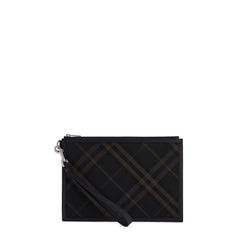 Burberry ered\n\ncheckered coated canvas pouch bag