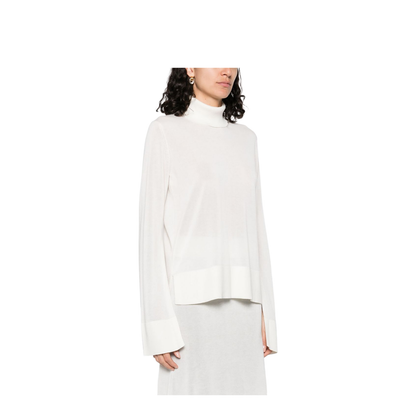 White High-Neck Knit Top