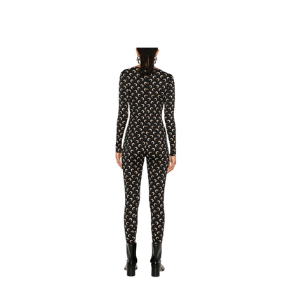 Moon Printed Catsuit - Black