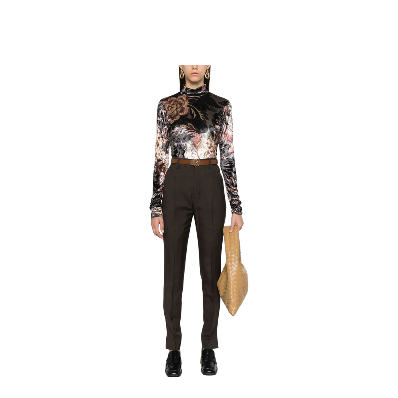 Printed High-Neck Sweater