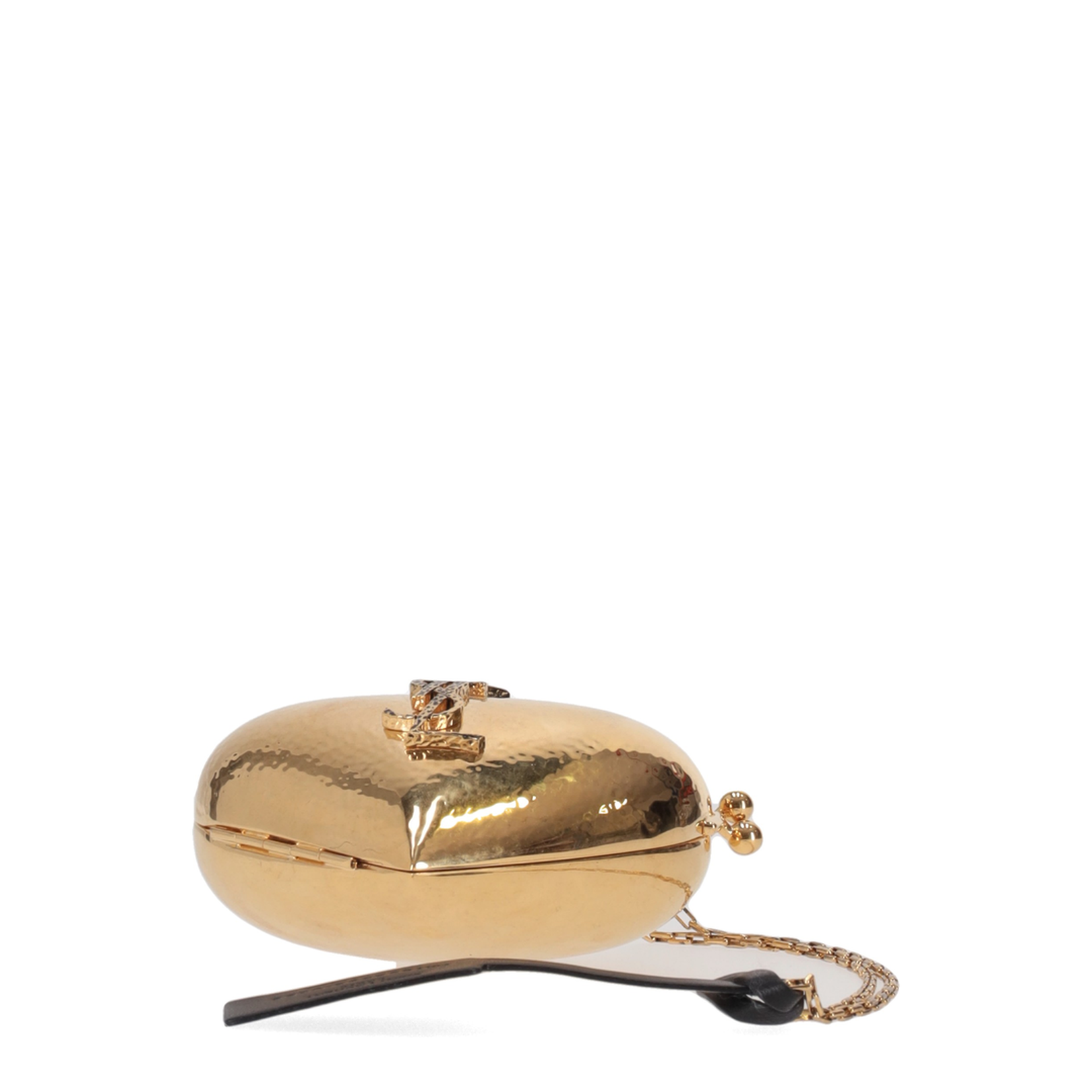 Evening Mini Heart Minaudière in Brass