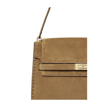 Lee Radziwill Large Suede Shoulder Bag - Wild Tabacco