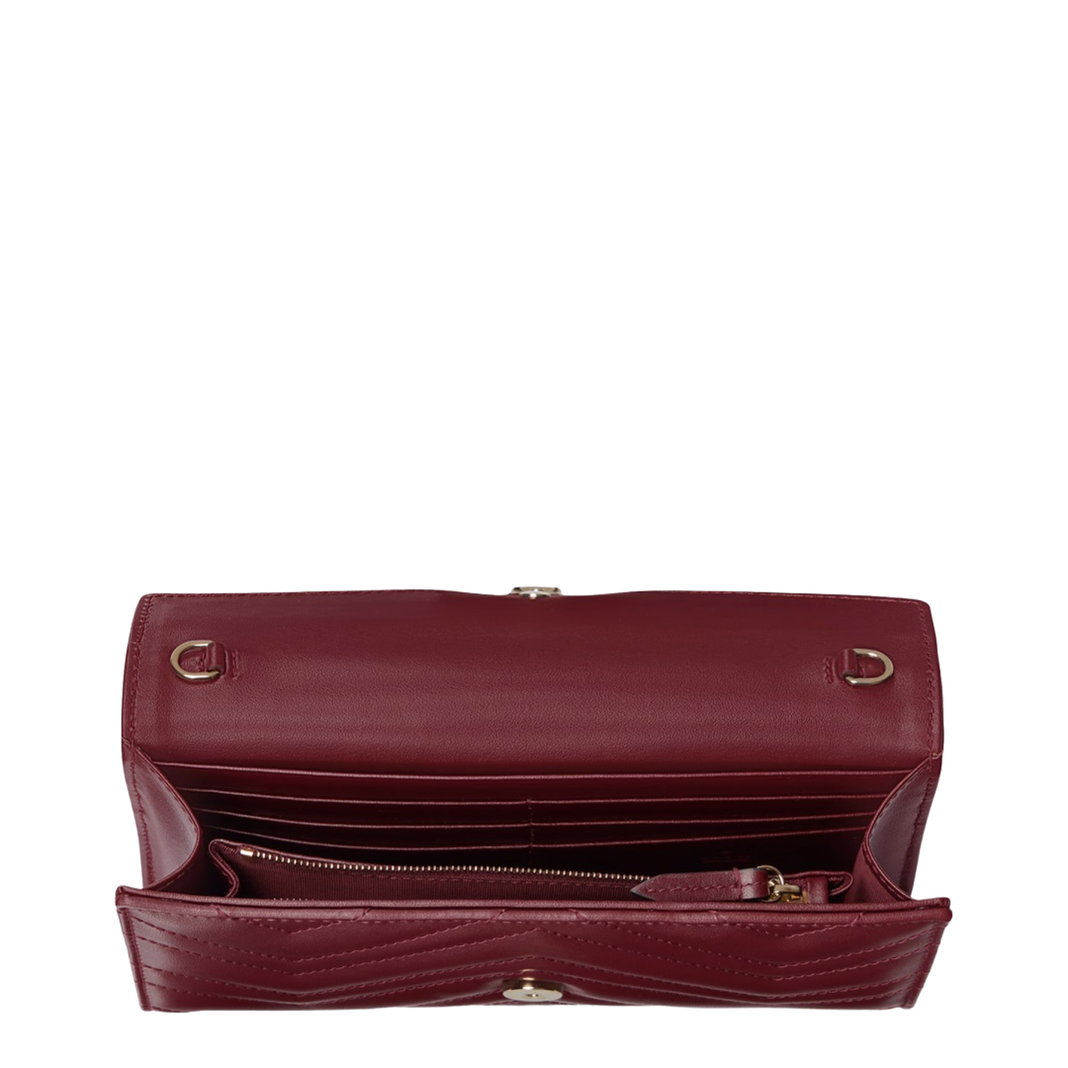 Wallet on Chain in Rosso Ancora Red Leather