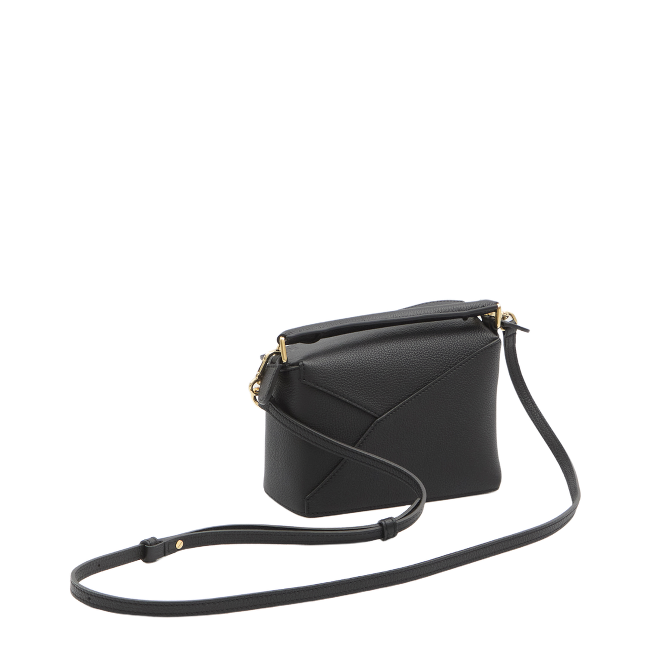 Puzzle Edge Mini Calfskin Shoulder Bags - Black