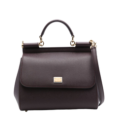 Sicily Large Calfskin Handbag - Bordeaux