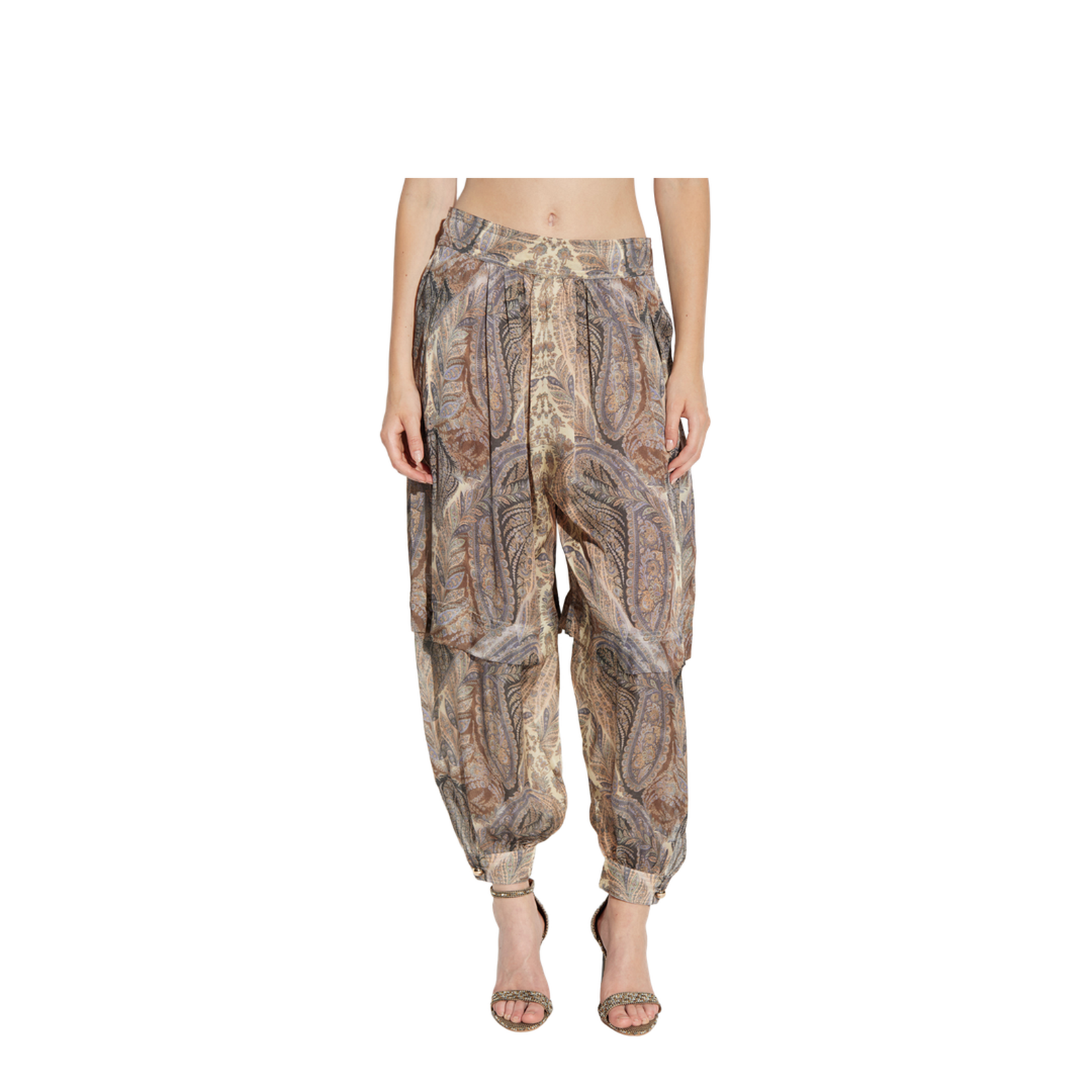 Loose-fit silk trousers