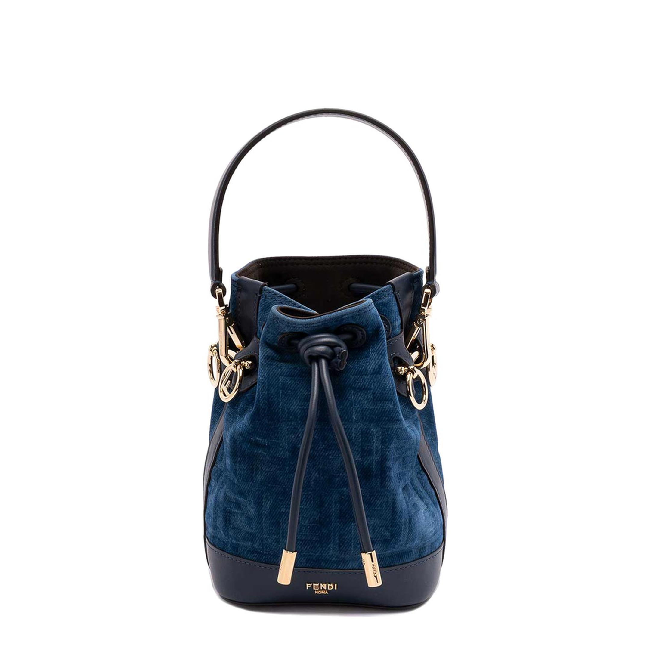 Mon Tresor FF Flocked Denim Crossbody Bag