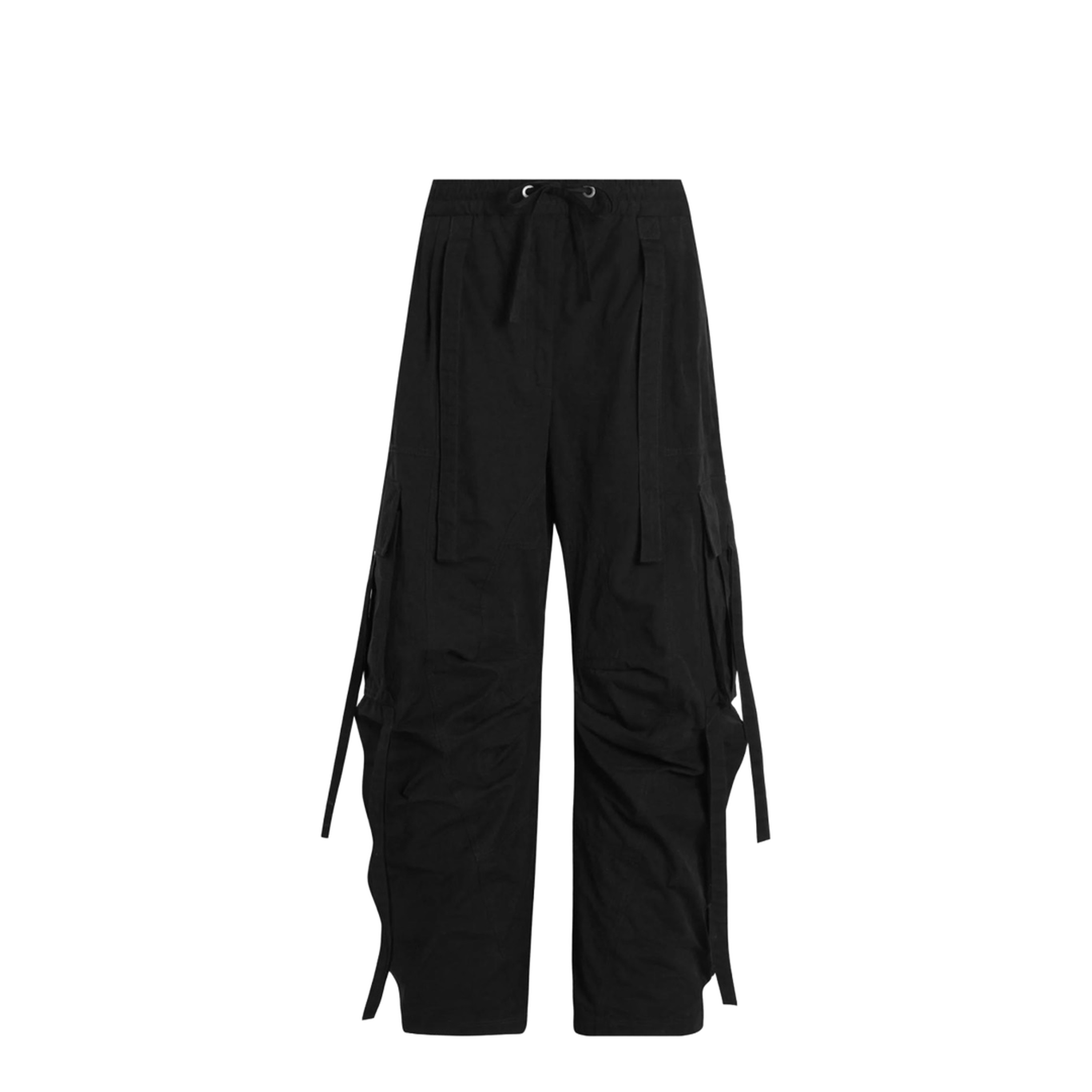 Waxed Faille Cargo Pants in Black