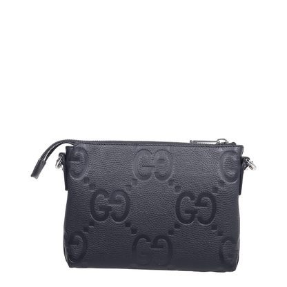 GG Jumbo Small Leather Crossbody Bag - Gray