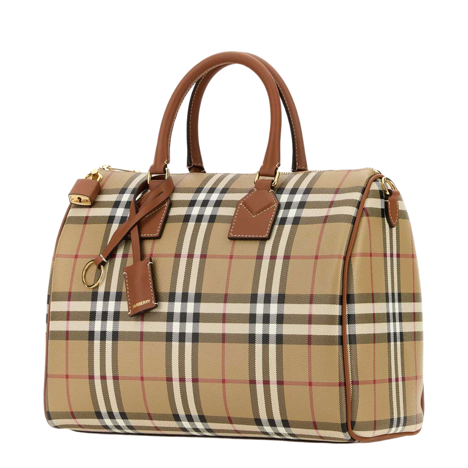 Printed Canvas Medium Check Handbag
