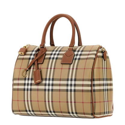 Printed Canvas Medium Check Handbag