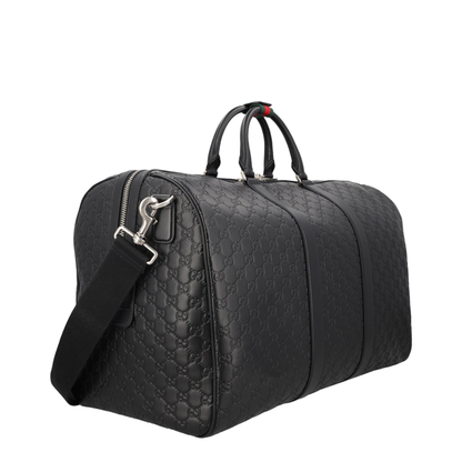Large Duffle Bag in Black Leather