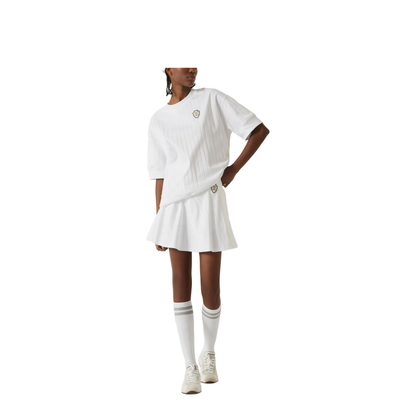 Cotton Wide Ribbed Interlock Mini Skirt with Logo